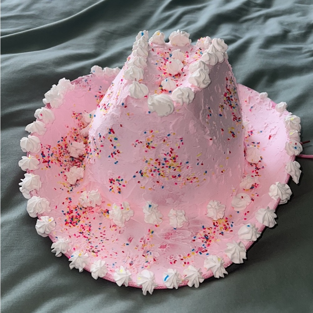 Birthday cake cowboy hat